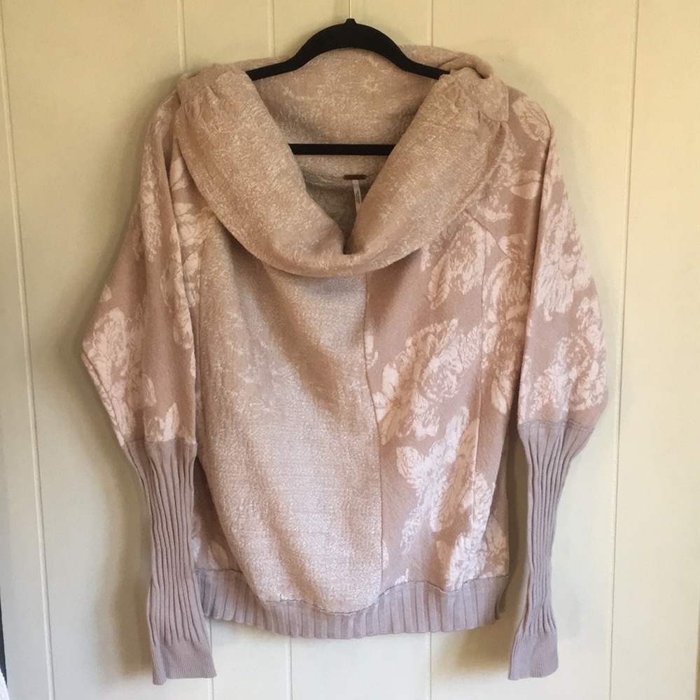 Free People Sweater Flower Print Large